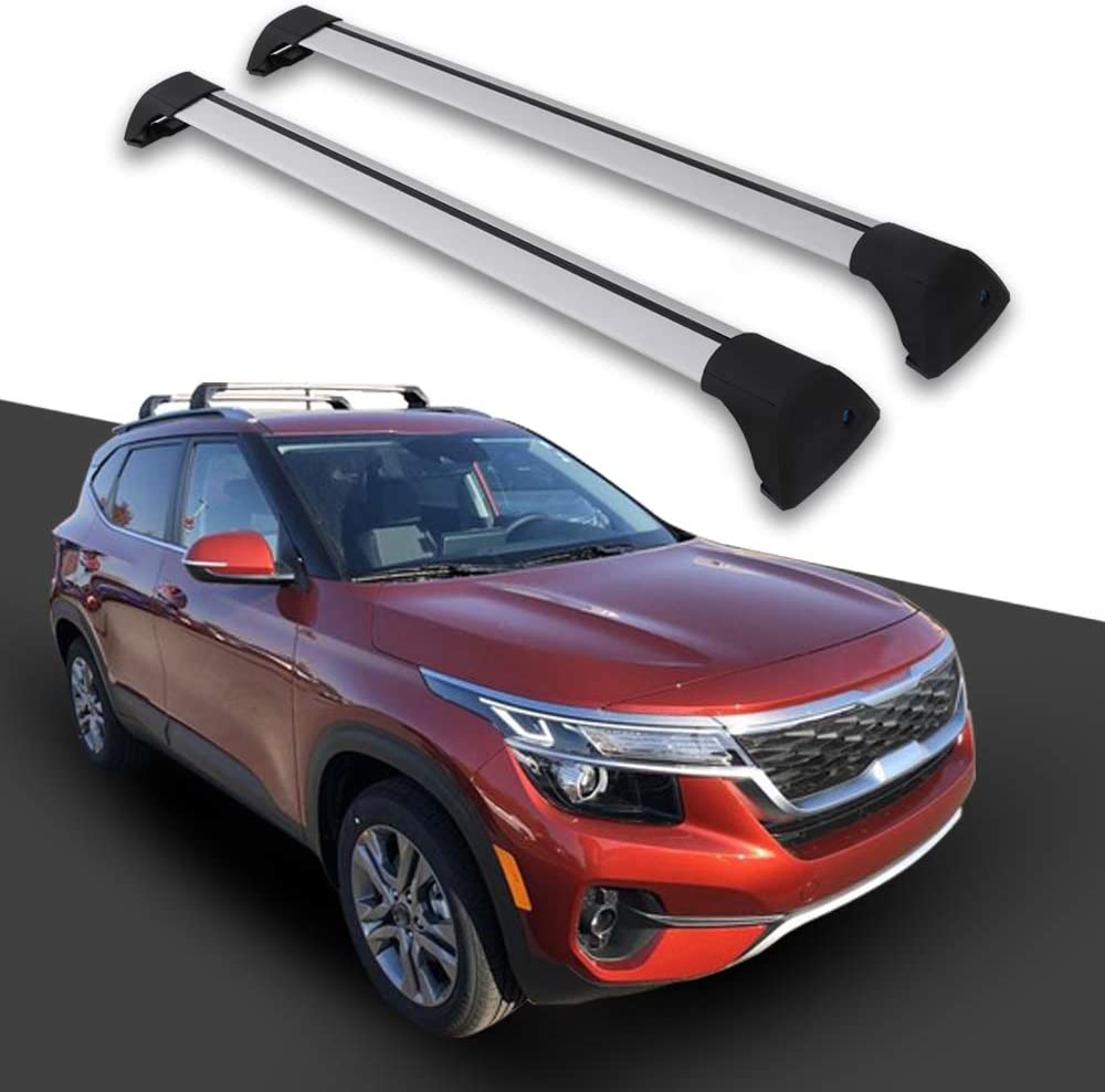 etesan 2 Pieces Crossbars Fit for Kia Seltos 2021 Lockable Roof Racks Cross Bars Capacity 165 lbs