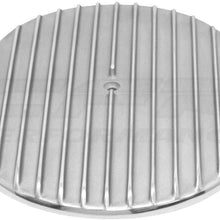 Aluminum 12" Oval Air Cleaner Top Finned Polished Fits 5 1/8" Carburetor Neck