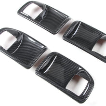 RT-TCZ Carbon Fiber ABS Car Inner Door Handle Bowl Cover Trim Frame Decor for 2011-2017 Jeep Wrangler JK JKU 4-Door