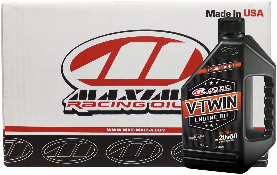 Maxima Racing Oils CS30-06901-12PK-12PK 20W-50 V-Twin Mineral Engine Oil - 384 oz., (Pack of 12)