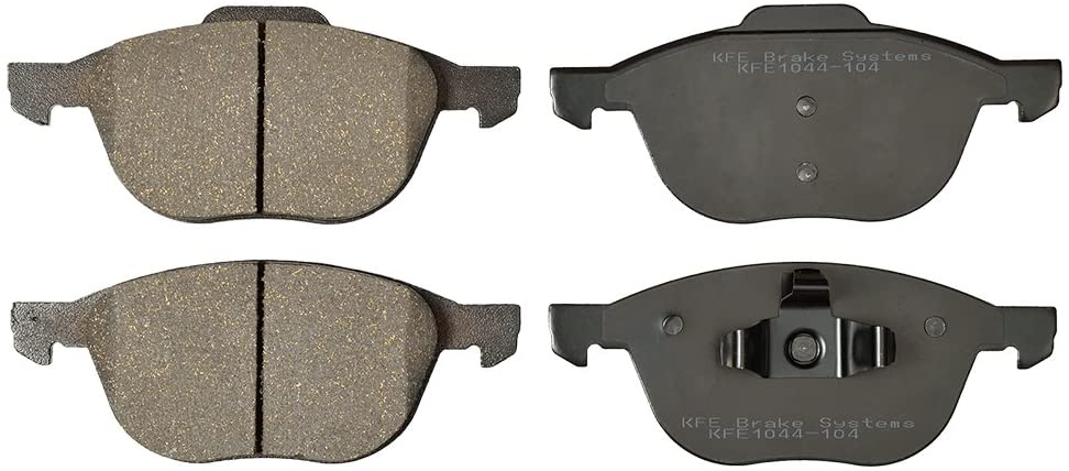 KFE KFE1044 Ultra Quiet Advanced Premium Ceramic Brake Pad Front Set Compatible with: 2013-2017 Ford Escape 1.5L/1.6L FWD + 2.5L, Focus, C-Max; Mazda 3, 5; Volvo C30