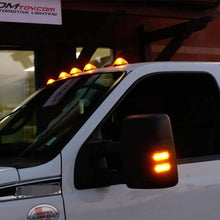 iJDMTOY Smoked Lens Switchback LED Side Mirror Marker Lamps Compatible With 2008-16 Ford F250 F350 F450 Super Duty, (2) Smoked Lens, White LED Parking Light, Amber LED Turn Signal Light