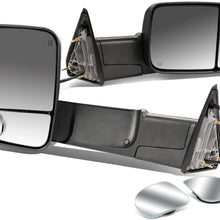 DNA Motoring TWM-013-T111-BK+DM-074 Pair of Towing Side Mirrors + Blind Spot Mirrors