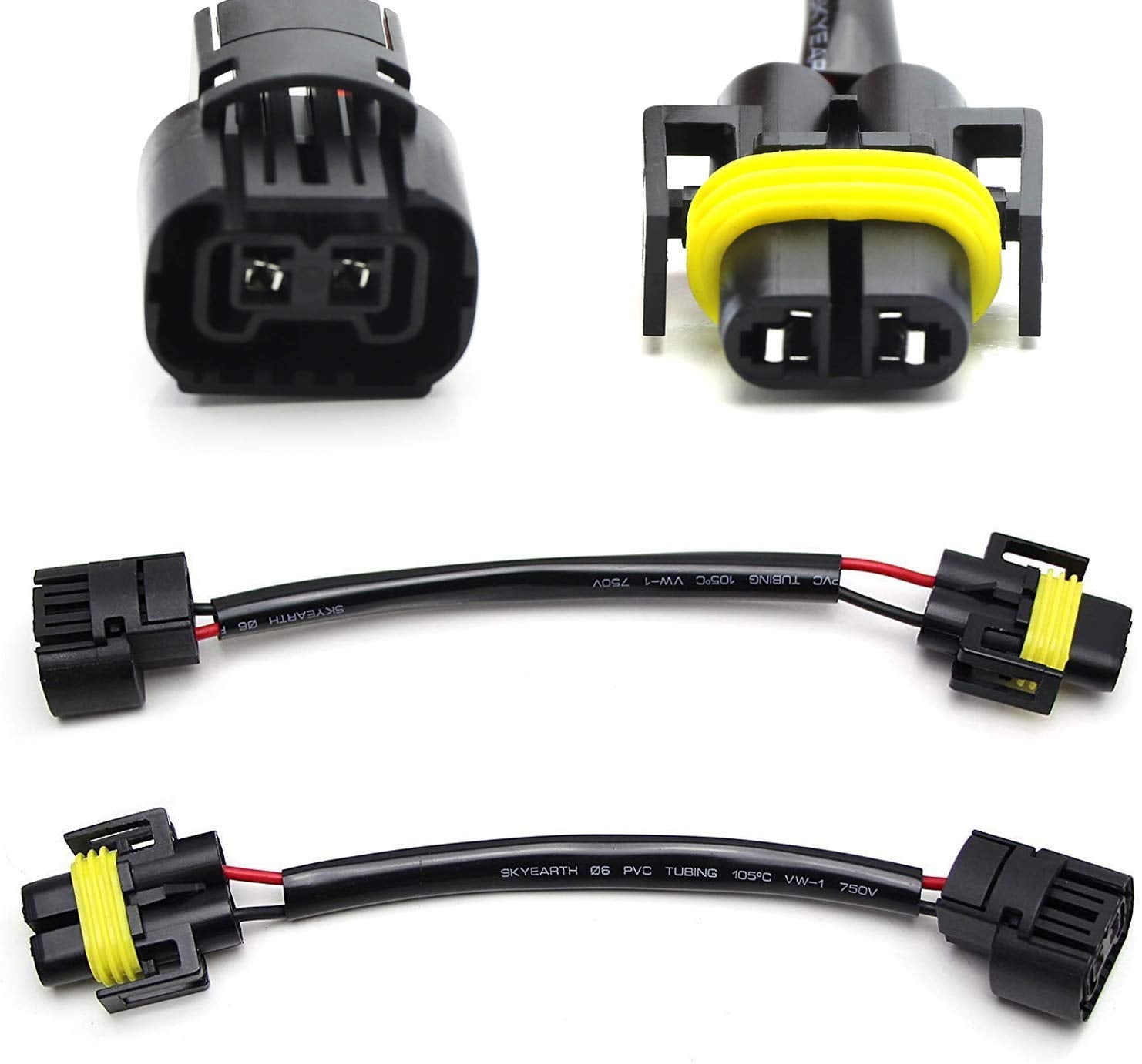 iJDMTOY (2) 5202 PSX24W (Female) to H11 H8 (Female) Pigtail Sockets Wires For Fog Lamps Retrofit or Conversion