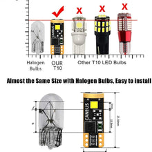 194 168 T10 2825 W5W LED Bulb Canbus Error Free, Non-Polarity 400LM 6000K Extremely Bright for Dome Map License Plate Trunk Cargo Lights, Xenon White （2pcs）