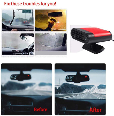 Miseku Portable Practical Button Control 360 Degrees Rotation Defrosting Car Heater Blower Heater Fan