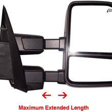 AERDM New towing mirror Black Housing with Temperature sensor fit Ford Super Duty F-250 F-350 F-450 F-550 2017 2018 2019 w/Blind Spot with Turn Signal,Clearance and Auxiliary Lamp