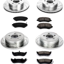 Power Stop K2162 Front & Rear Brake Kit with Drilled/Slotted Brake Rotors and Z23 Evolution Ceramic Brake Pads