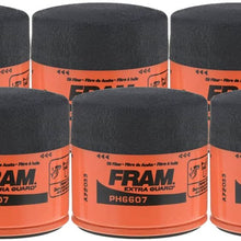 FRAM Extra Guard PH6607, 10K Mile Change Interval Spin-On Oil Filter, black