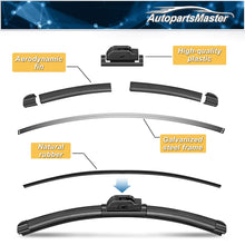 AutopartsMaster Windshield wiper blades, 24" + 19" Winter Summer Bracketless Beam Wiper U J hook Beam Wiper Blades Model. 19M28-2 (set of 2)