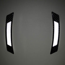 iJDMTOY Pair Universal White Reflective Side Marker Stickers w/Outer Black Carbon Fiber Trim For Car SUV Truck Wheel Well Arch or Side Bumper/Fenders