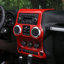 JeCar Center Console Panel & Air Conditioning Switch Panel Trim Cover ABS Interior Trim Kit for 2011-2018 Jeep Wrangler JK JKU, Red