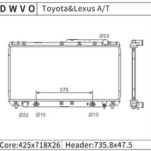 Radiator Compatible with 94-96 Toyota Camry LE SE XLE, Compatible with 94-96 Lexus ES300 Base, Compatible with 1994-1999 Toyota Avalon XL XLS, 1 Row 3.0 V6 DWRD1079
