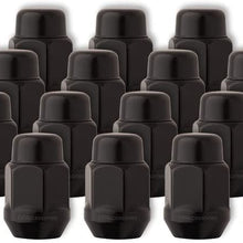 DPAccessories LCB3C6HE2BK04020 20 Black 12x1.5 Closed End Bulge Acorn Lug Nuts - Cone Seat - 13/16" Hex Wheel Lug Nut