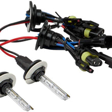 For Chevy Silverado GMT K2XX LED Headlight+4,300K H11 HIDs+Thick Ballasts (Chrome Housing Amber Reflector)