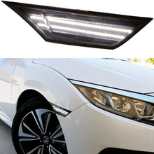 Overun Signature 2pcs Switchback DRL Smoke Lens Side Marker Light Lamp White Amber LED Function Bumper Reflector Compatible with Honda Civic
