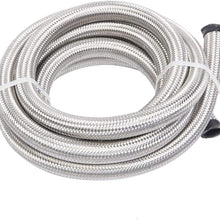 10 Feet 10AN AN10 5/8" Fuel Line Hose Braided Stainless Steel Oil Gas Fuel Hose CPE Synthetic Rubber Line Silver