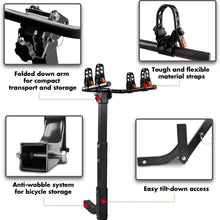 ZESUPER 3-Bike Rack Deluxe Locking Heavy Duty Bicycle Carrier for Cars, SUVS, Trucks, Vans and Minivans with a 2'' Hitch Receiver Rack Hitch Mount