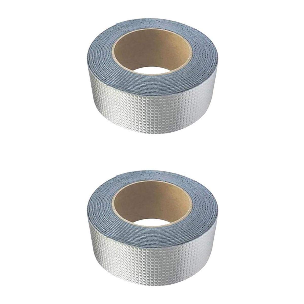 Almencla 2PCS Aluminum Foil Butyl Rubber Waterproof Tape for Window, Boat Sealing, Glass and Roof Patching, etc.