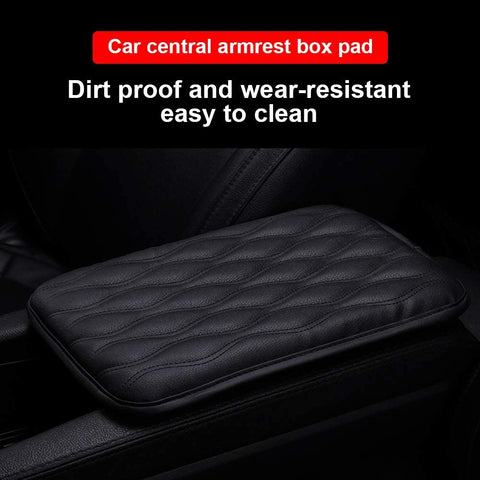 N/X Universal Center Console Cover for Most Vehicle, SUV, Truck, Car, Waterproof Armrest Cover Center Console Pad,PU Leather Universal Car Armrest Seat Box Cover Protector (Black)