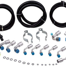134a Air Conditioning Hose Kit O-Ring W/Drier AC Hoses Fitting Kits