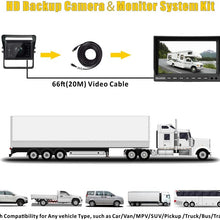 Backup Camera for RV Truck Trailer Motorhome, 7" LCD Monitor and 1080p AHD IP69K Waterproof Rating, Super Night Vision Extendable Rear View Camera for Automobile Reversing/Continuous Observation