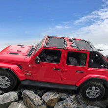 Shadeidea Jeep Wrangler Sun Shade JL Unlimited 4 Door, Front and Rear 2 piece-Black Mesh Screen Sunshade JLU, 2018-Current New Model Top Cover UV Blocker with Grab Bag-10 Years Warranty