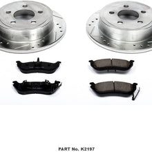 Power Stop K2197 Rear Brake Kit with Drilled/Slotted Brake Rotors and Z23 Evolution Ceramic Brake Pads