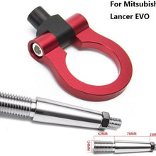 EPMAN Japan Model Car Auto Trailer Tow Hook Circular Ring Eye Front Rear Aluminum For Mitsubishi Lancer EVO (Red)