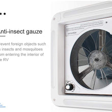 HZGrille 14" Universal RV, Trailer, Camper, Motorhome Roof Vent,RV Vent Fan with Reversible 12V Fan,Band Lamp Design