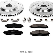 Power Stop K1559 Front Brake Kit with Drilled/Slotted Brake Rotors and Z23 Evolution Ceramic Brake Pads