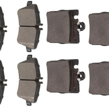 OCPTY Ceramic Brakes Pads, Quick Stop Front Rear Brake Pad fit for 2002-2005 Mercedes-Benz C230,2001-2005 Benz C240,2006-2007 Benz C280,2001-2005 Benz C320,2006-2007 Benz C350,2003-2005 Benz CLK320