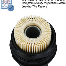 15620-37010 Car Oil Filter Cap Assembly, Including The Oil Filter and 2 oil drain gaskets, Replace 19185631, 917-039, ENP4118, Fits for Toyota Corolla Prius/Prius V Matrix Lexus CT200h，1.8L Engines