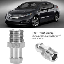 Aramox Water Pump Heater Hose Fitting Chrome Steel 1/2" NPT TO 3/4" BARB SBC BBC SBF A1