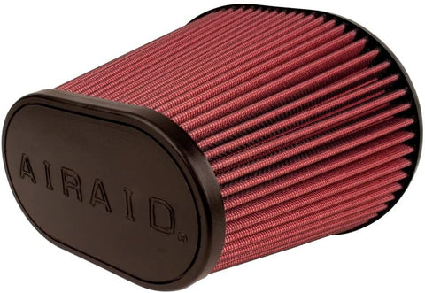 Airaid 720-479 Universal Clamp-On Air Filter: Oval Tapered; 6 in (152 mm) Flange ID; 6.875 in (175 mm) Height; 9 in x 7.25 in (229 mm x 184 mm) Base; 6.25 in x 3.75 in (159 mm x95 mm) Top