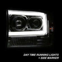 For 1999-2004 F250 F350 F450 F550 SuperDuty LED Tube Bar Projector Headlights Driver+Passenger Side