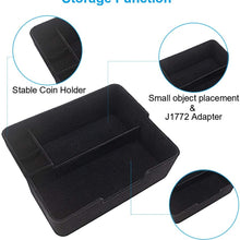 ROSON Tesla Model 3 Accessories Flocked Center Console Organizer Compatible with 2017 2018 2019 2020, Insert Tray, Armrest Box Insert Tray