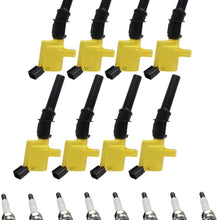 ENA Heavy Duty Ignition Coil Platinum Spark Plug Set of 8 Compatible with Ford F150 F250 F350 F450 F550 Pickup Truck and Ford Excursion & Econoline V8 V10 DG508 SP479