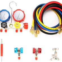 ANNCARY Air Conditioning Refrigerant Charging Measuring Hose Recharge Kit Recharge Hose with Gauge for Car AC Air Conditioning R12 R22 R134a R502