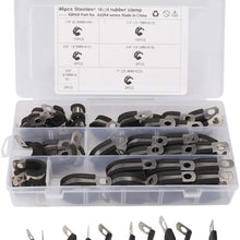 46 in 1 Car Rubber Cushion Pipe Clamps Stainless Steel Clamps Battery Jumper Cables