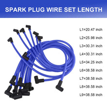 JDMON Compatible with Spark Plug Wire Set Universal GM SBC BBC Chevy Small Block 307 327 350 383 Big Block 396 454 V8 and More 10.5mm Blue Line