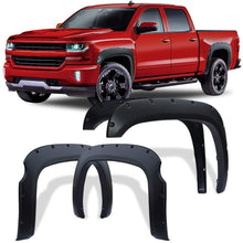 Fender Flares Kit Compatible for 2007-2013 Chevy Silverado 1500 (Only Fit 5.8 Feet Short Bed), Textured Matte Black Finish Front Rear Wheel Pocket Rivet Style