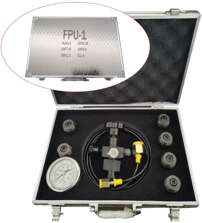 ZHFEISY Hydraulic Accumulator Nitrogen Charging Filling - 7 in 1 Charging Tool Gas Valve Test Kit FPU-1-25/40MPA