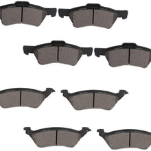 Aintier 8pcs Ceramic Brake Pads Sets fit for 2001-2007 Dodge Caravan, 2001-2007 Dodge Grand Caravan