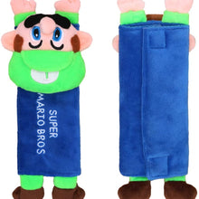 HoDrme Super Mario Car Seat Belt Covers-Plush Mario Brothers Safty Belt Protector Cushions Shoulder Pads, 2 Pieces
