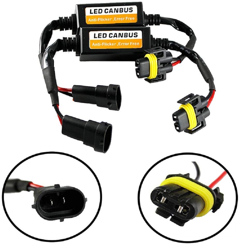 H11/H8/H9 Canbus Decoder Upgraded H11 Led Resistor Anti-Flicker Harness H11 Error Free Computer Warning Canceller H11 LED Headlight Bulb