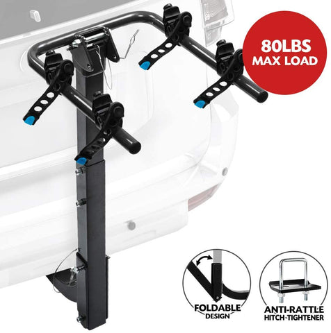 LITE-WAY 3-Bike Bicycle Hitch Mount Carrier Rack - Heavy Duty Bicycle Carrier Fit Most Sedans, Hatchbacks, Minivans, SUV (2 Inch Receiver), 1 Year Warranty
