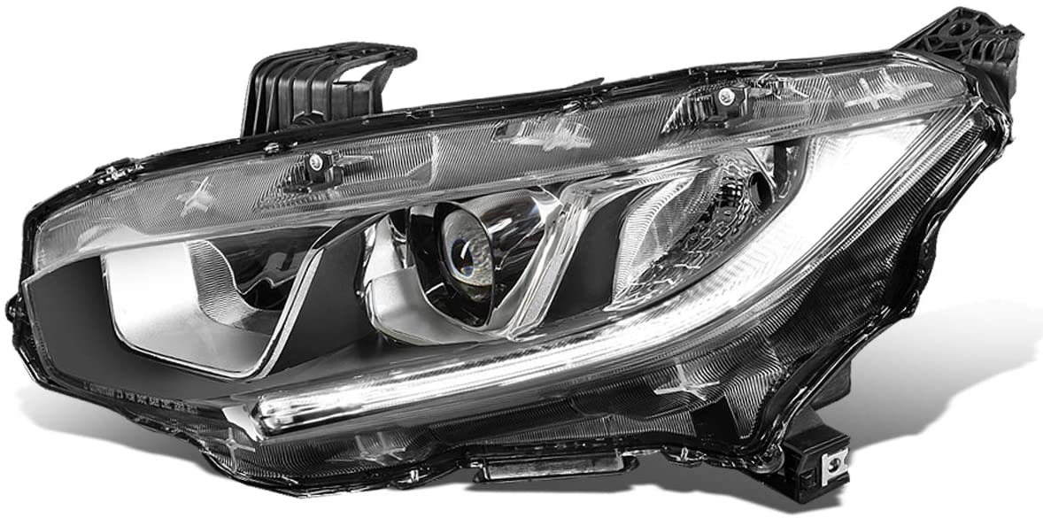 DNA Motoring OEM-HL-0065-L Factory Style Projector Left Side Headlight Lamp Assembly For 16-20 Honda Civic