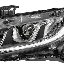 DNA Motoring OEM-HL-0065-L Factory Style Projector Left Side Headlight Lamp Assembly For 16-20 Honda Civic