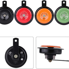 SANON 12V 110dB 435HZ with Mounting Bracket Red Motorcycle Car Loud Electric Snail Horn Loudspeaker Waterproof Pure Copper Terminal